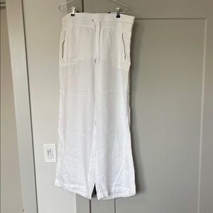 White Cabo Linen Wide-Leg Pants